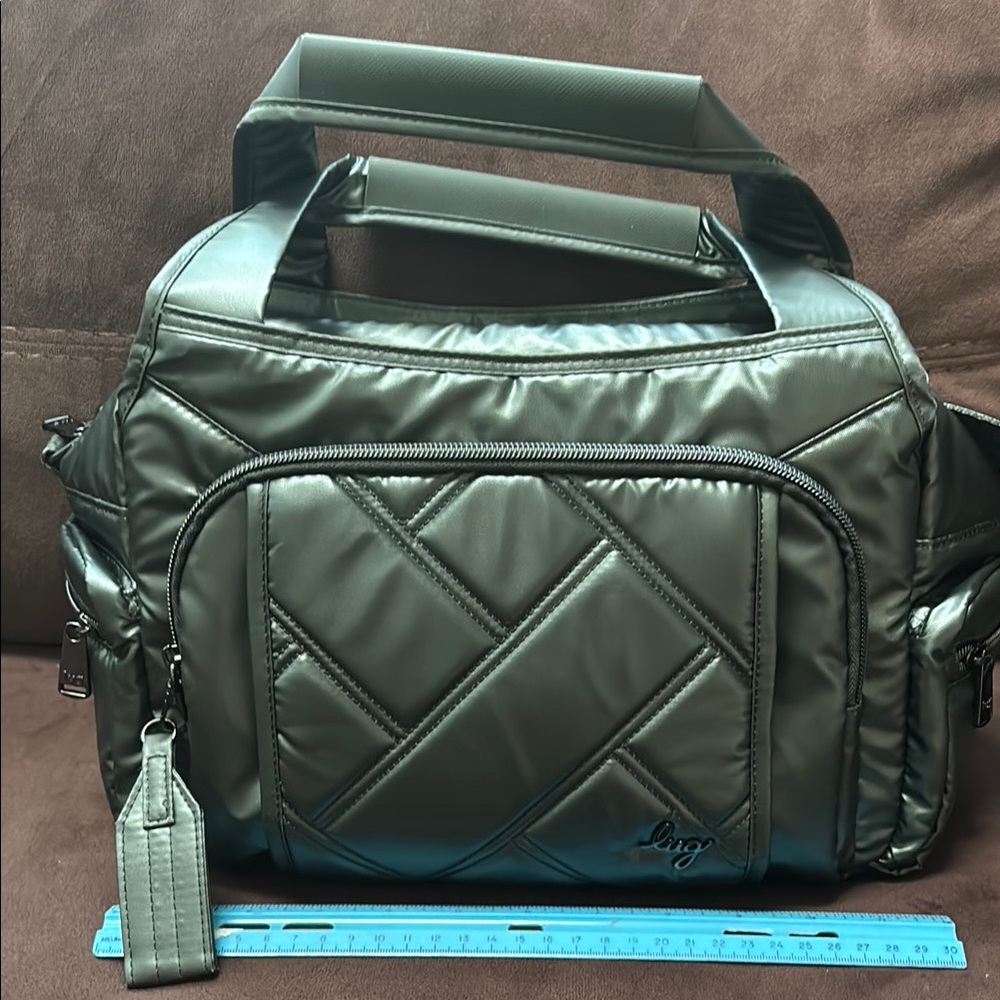 Lug Quilted Metallic Olive Rumble Satchel Bag